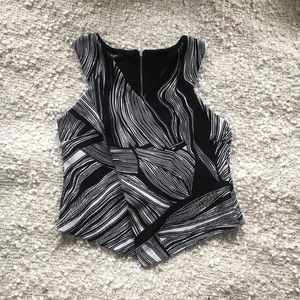 Striped Asymmetrical V cut Top